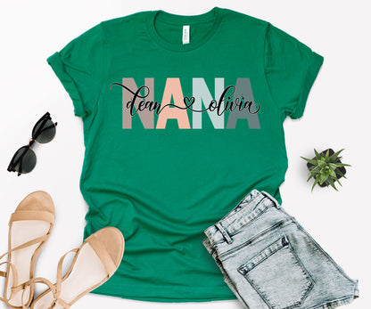 Custom Nana Shirt, Nana Shirt, Nana with Children Names Shirt-newamarketing