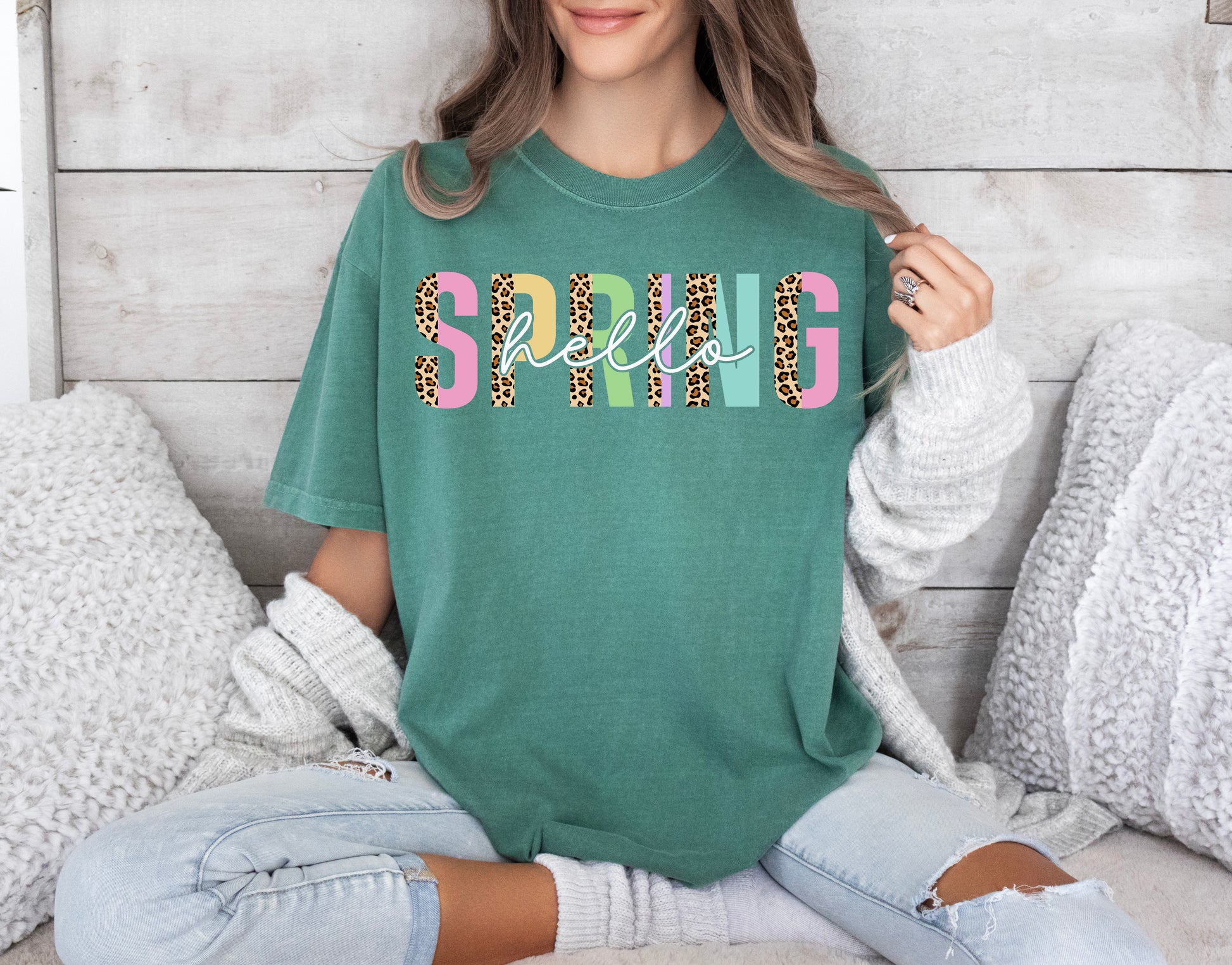 Hello Spring Shirt, Spring Shirt, Comfort Colors T-Shirts-newamarketing