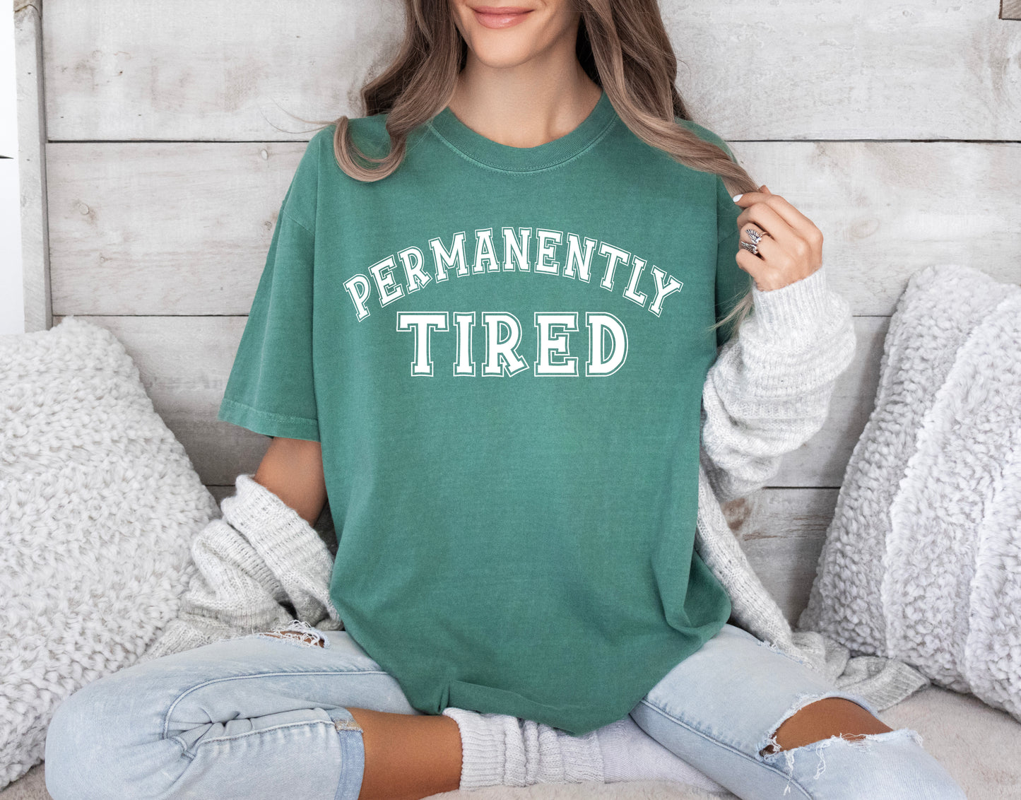 Comfort Color T-Shirts, Permanently Tired Shirt, Tired Mom Shirt-newamarketing