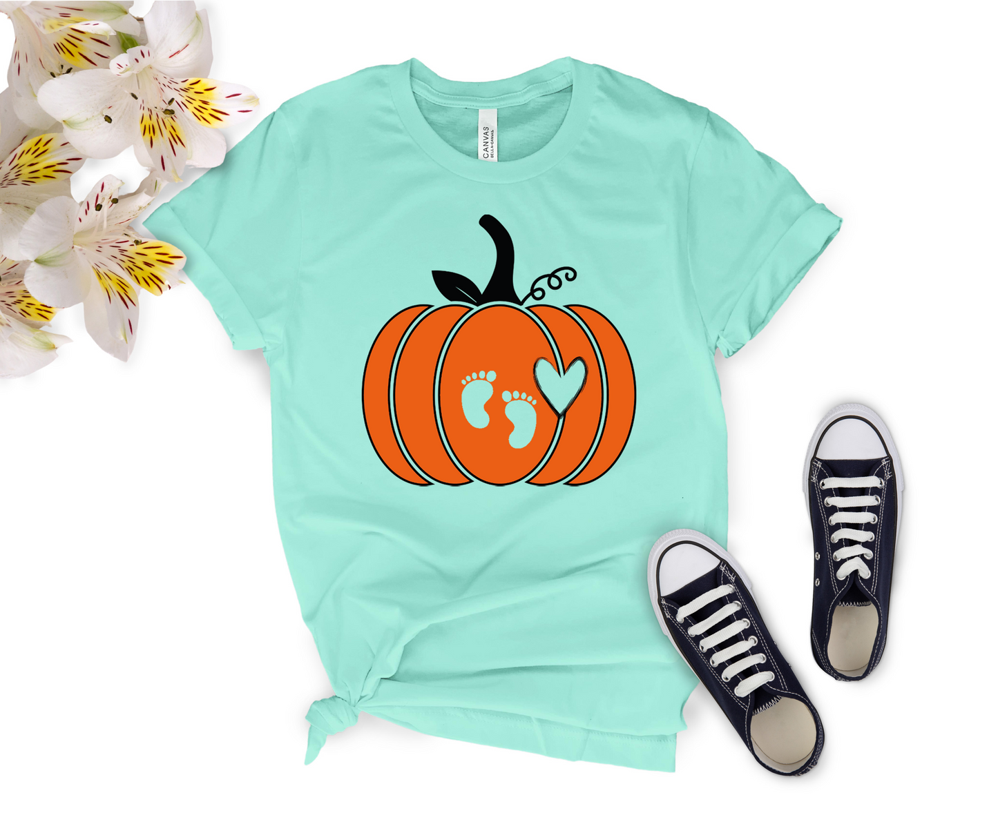 Pumpkin Shirt, Halloween Costume, Pumpkin Spice Gender Reveal, Mom T-Shirt