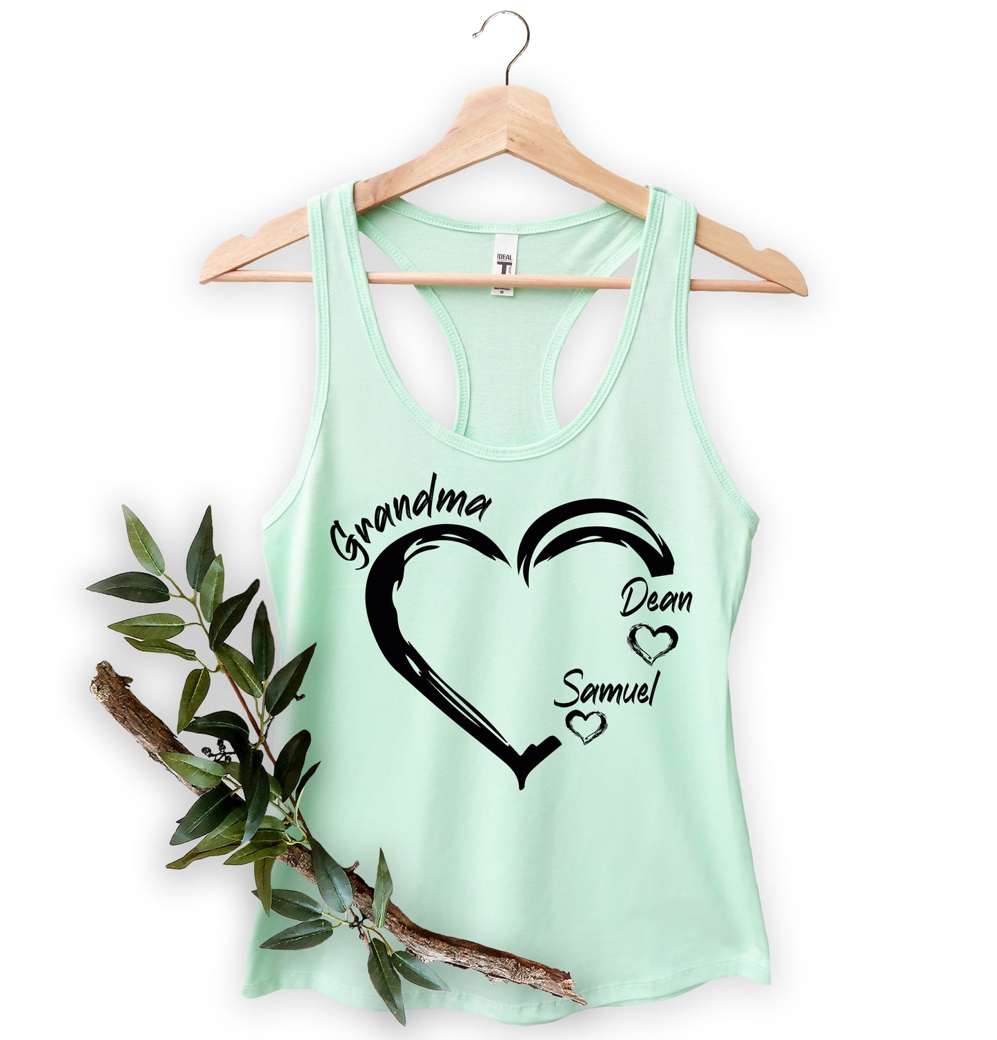 Grandma Heart Shirt, Grandkids Name Shirt, Custom Grandma Shirt-newamarketing