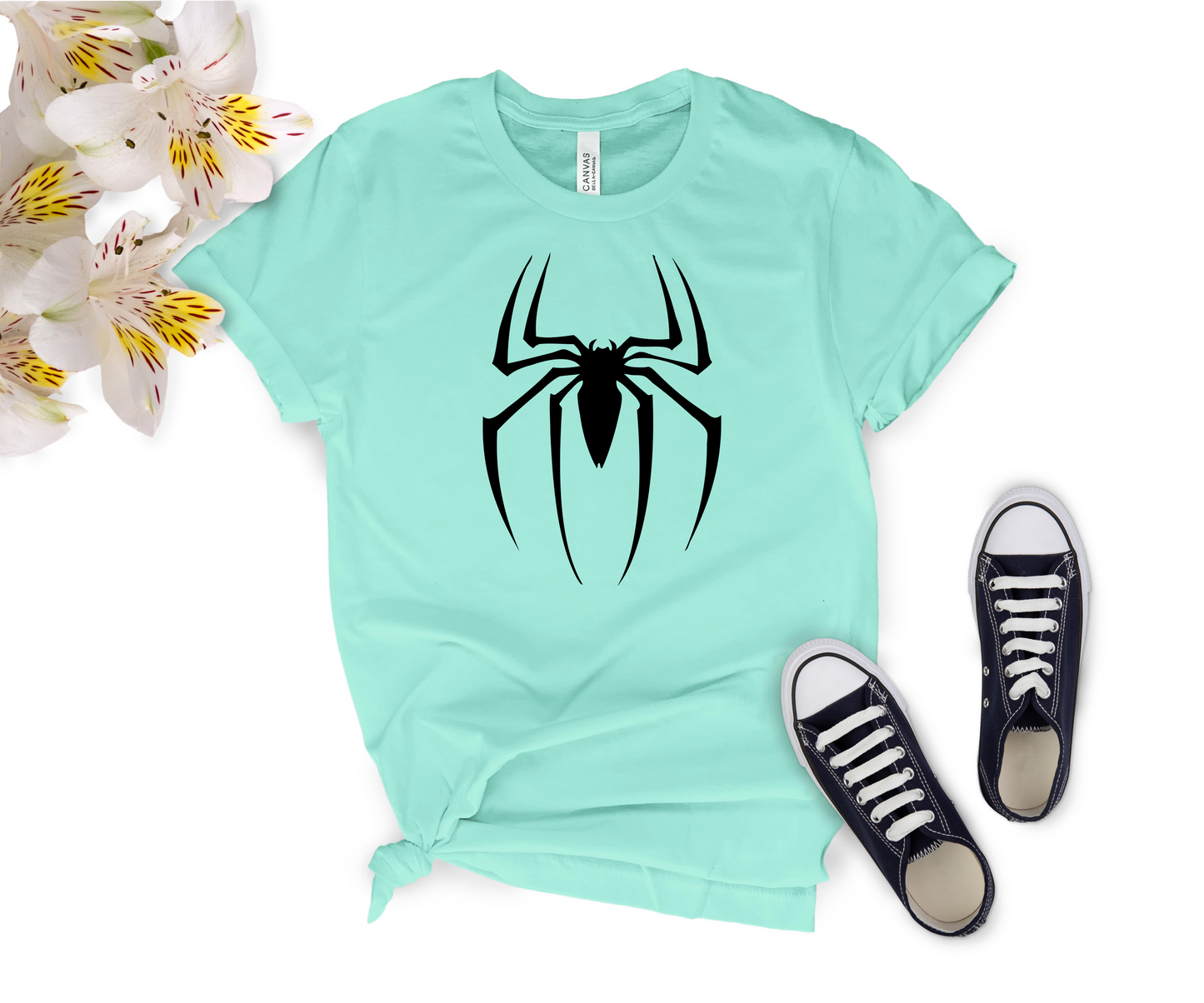 Newa Marketing- Spider Lover Shirt, Funny Superhero Shirt, Dad Son Matching T-Shirt, Spider Birthday Shirt, Toddler Birthday Shirt, Gift For Spider Lover, Mickey Ghost Skateboarding Shirt, Halloween, family, Mickey and Friends, matching, t-shirts, Made in the USA, high-quality, cotton, graphic tee, Disney,characters, mom, dad, kids, trip, Disneyland, spooky, adult, youth, toddler, baby onesie