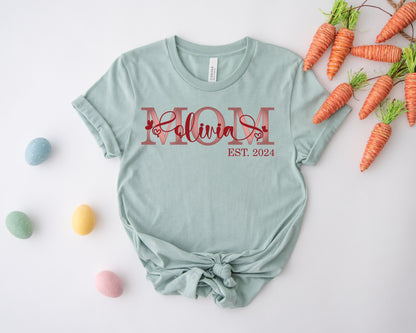 Custom Mother's Day Shirt, Mom Est Shirt, Customized Mom Shirt-newamarketing