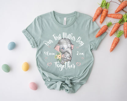 Our First Mother's Day Shirt, Elephant Mom Shirt, Mother's Day Matching Shirt-newamarketing