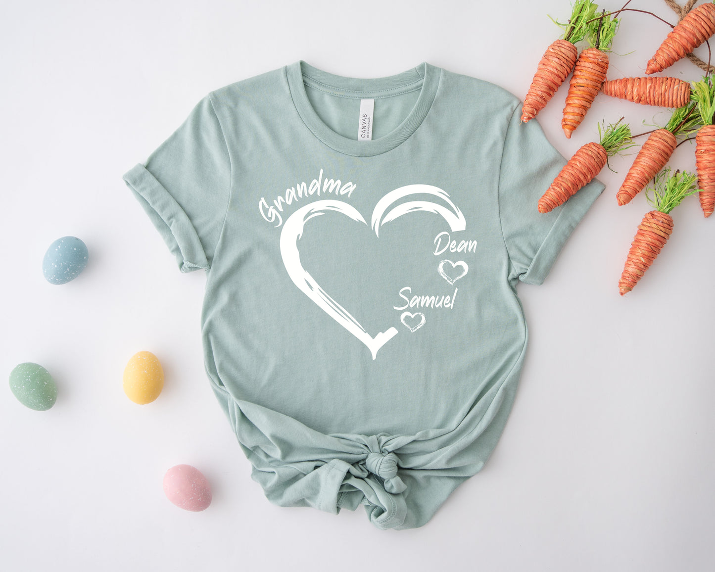 Grandma Heart Shirt, Grandkids Name Shirt, Custom Grandma Shirt-newamarketing