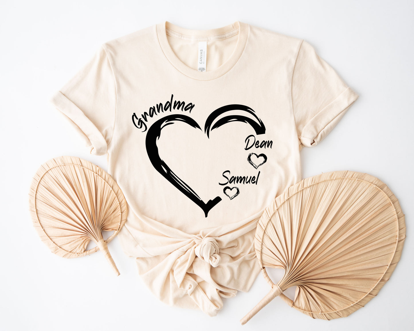 Grandma Heart Shirt, Grandkids Name Shirt, Custom Grandma Shirt-newamarketing