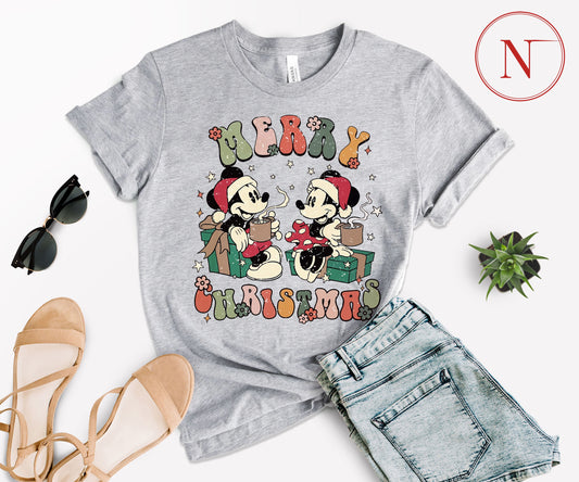 Vintage Disney-Inspired Christmas T-Shirt – Holiday Character Tee for All Ages