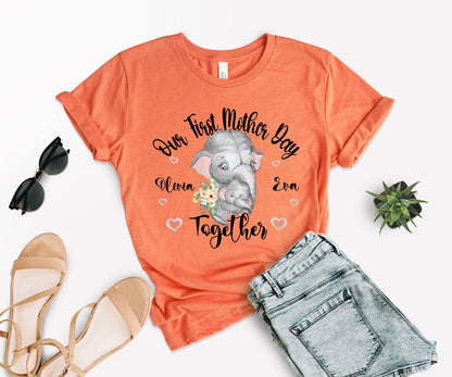 Our First Mother's Day Shirt, Elephant Mom Shirt, Mother's Day Matching Shirt-newamarketing