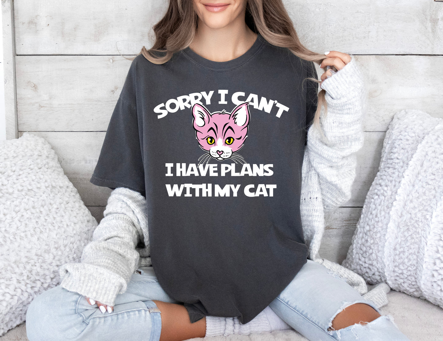 Cat Lover Shirt, Cat Mom Shirt, Sorry I Have Plans with My Cat-newamarketing