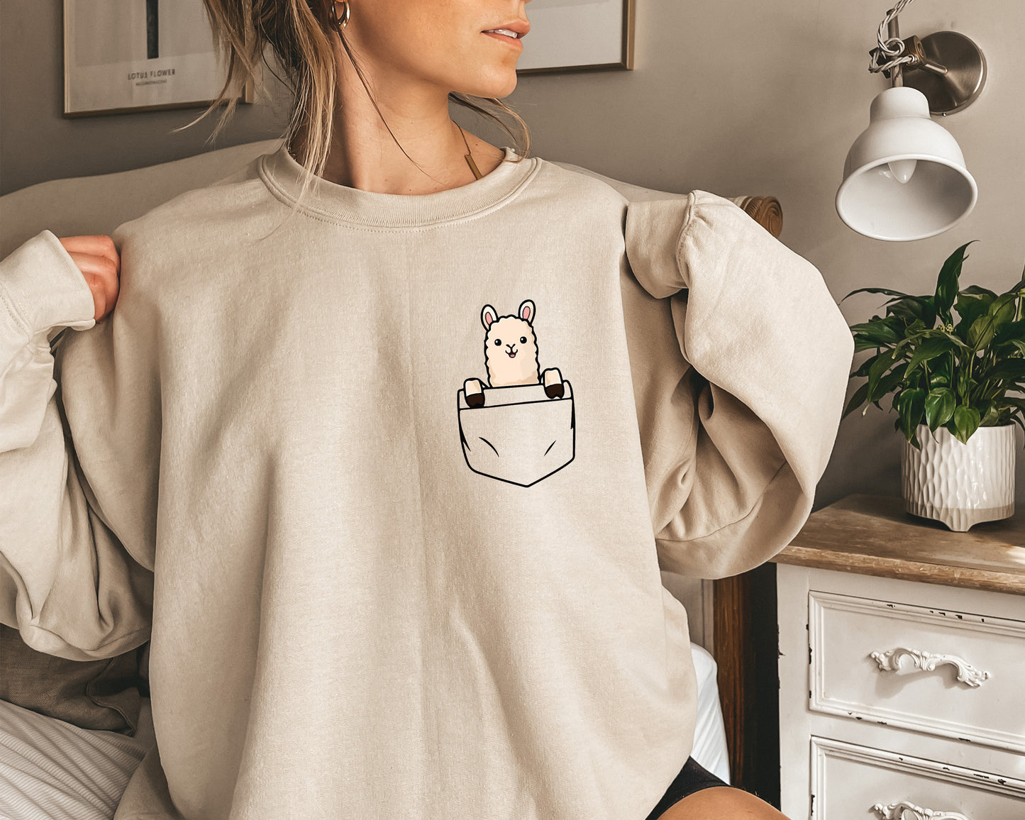 Pocket Llama Sweatshirt, Llama Sweater, Llama Hoodies-newamarketing