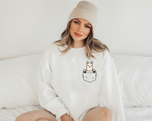 Pocket Llama Sweatshirt, Llama Sweater, Llama Hoodies-newamarketing