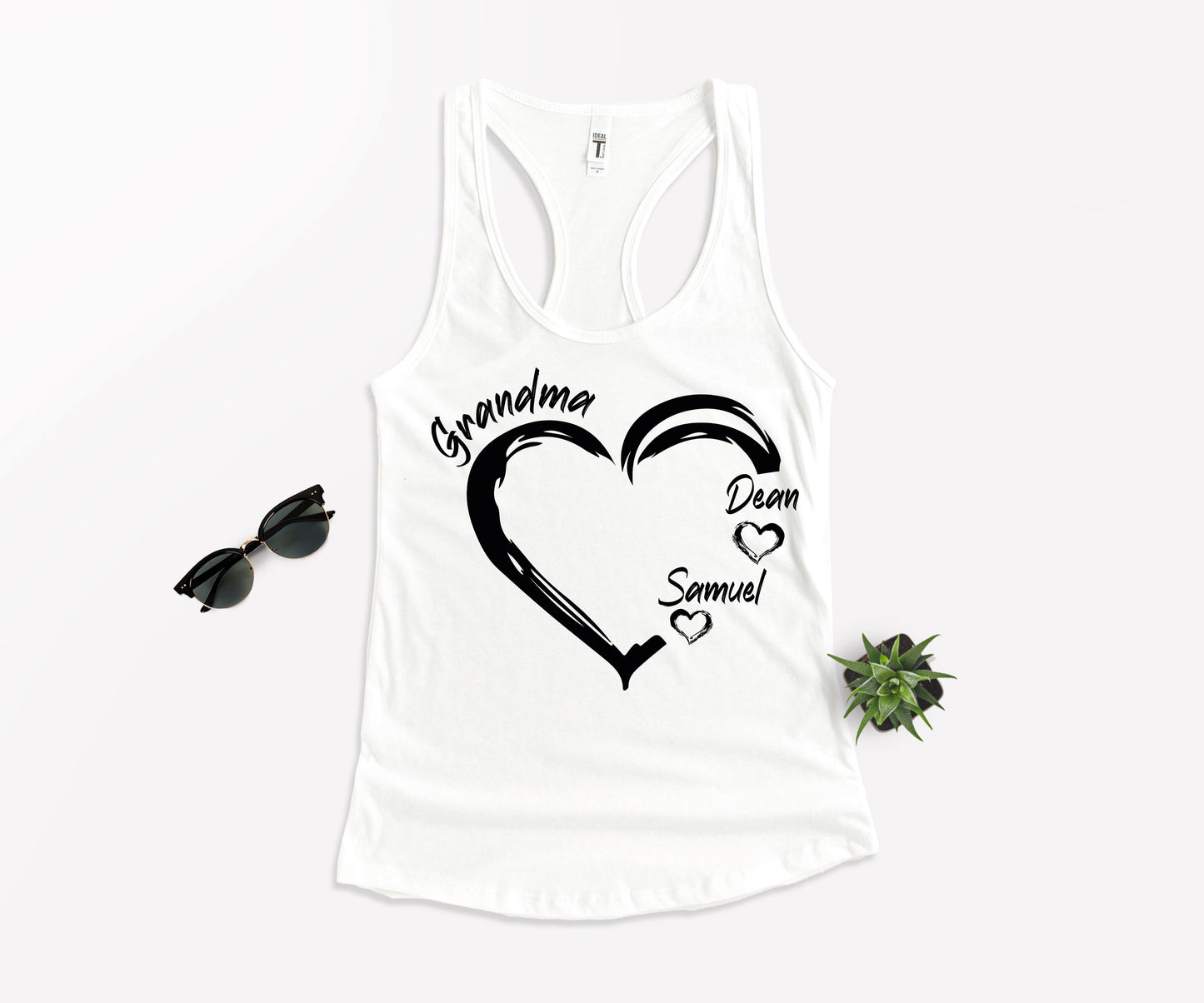 Grandma Heart Shirt, Grandkids Name Shirt, Custom Grandma Shirt-newamarketing