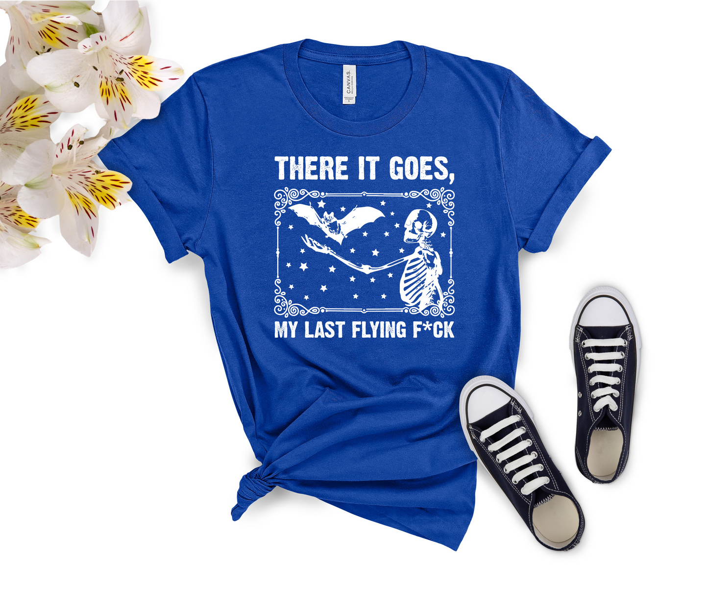 There It Goes My Last Flying Fuck Shirt, Sarcastic Skeleton T-Shirt Funny Sayings Tee, Disney, Halloween, Party, Shirt, Disney World, Tee, Maleficent, Graphic, T-Shirt, high-quality, Made in the USA, mom, mother, father, dad, family, cotton, holiday, trip, vacation, adult, youth, toddler shirt, baby onesie, kids- newamarketing, ewa marketing, DTF Printing, DTF Delaware, DTF Transfer By Size