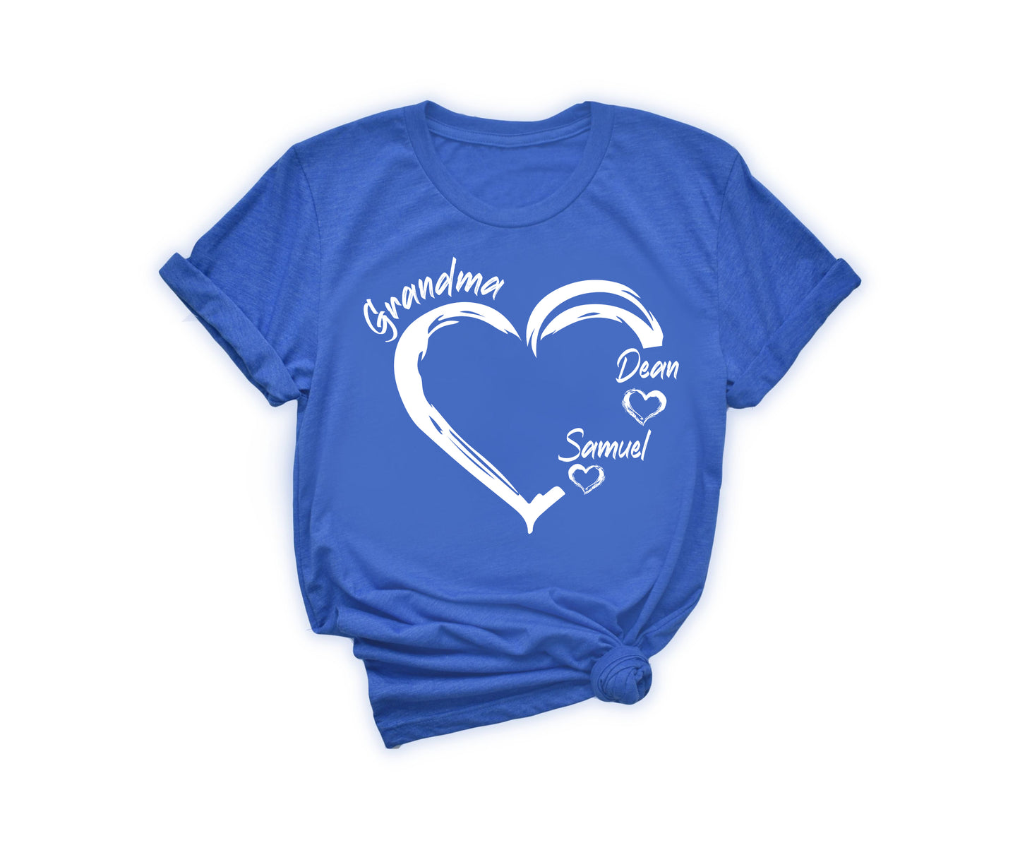 Grandma Heart Shirt, Grandkids Name Shirt, Custom Grandma Shirt-newamarketing