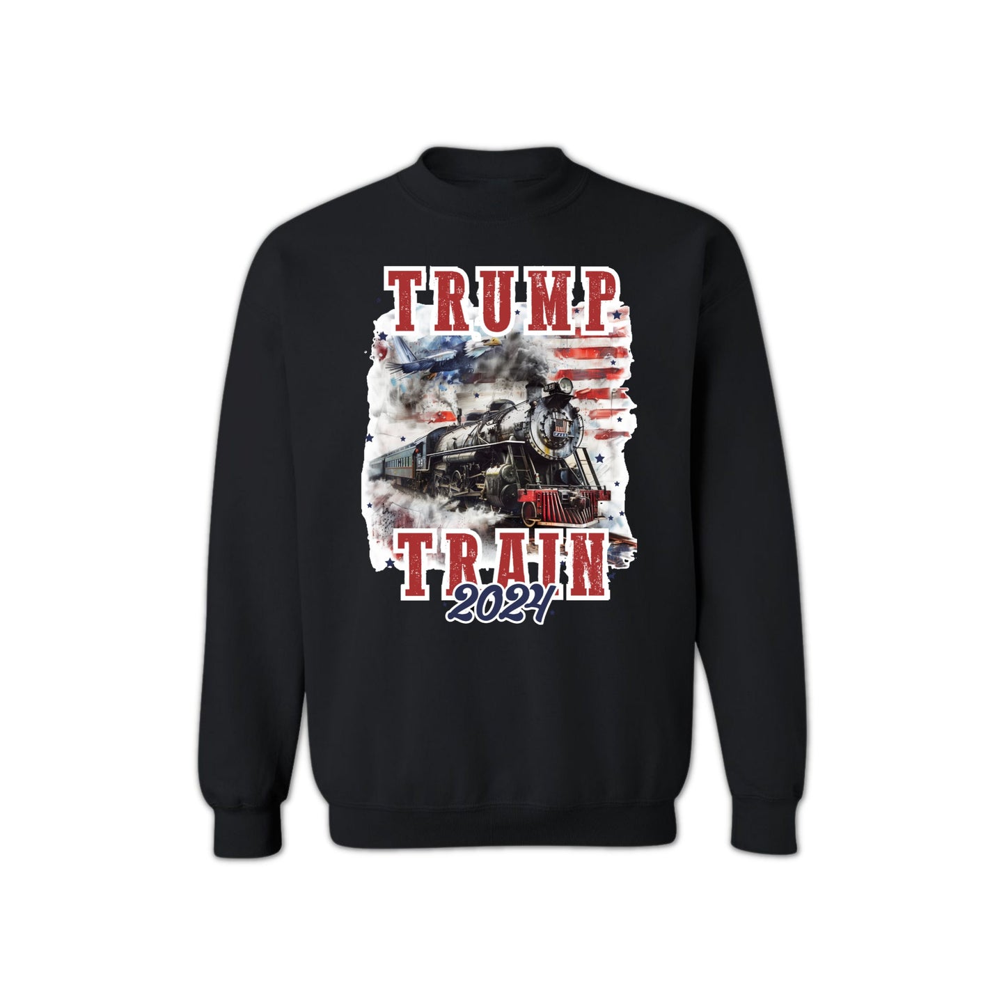 High Quality Trump Train 2024 Sweatshirt – Unisex Patriotic Apparel, Made in USA