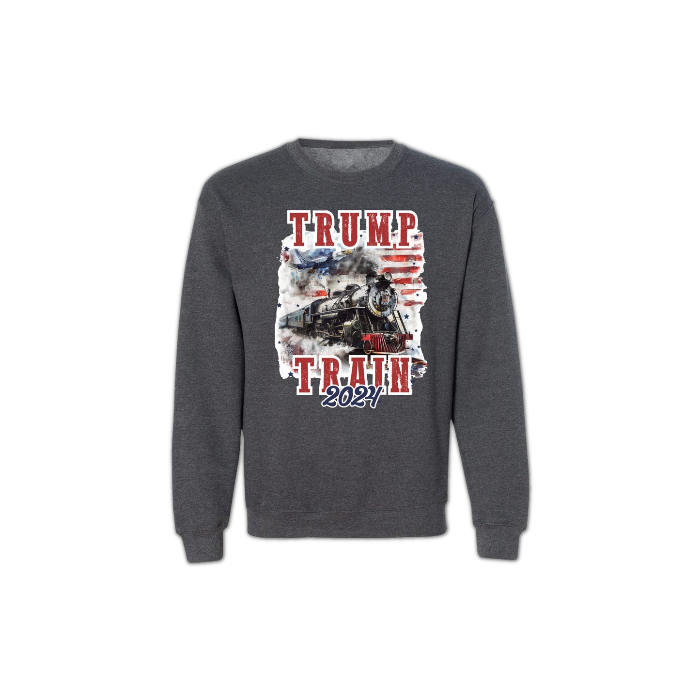 High Quality Trump Train 2024 Sweatshirt – Unisex Patriotic Apparel, Made in USA