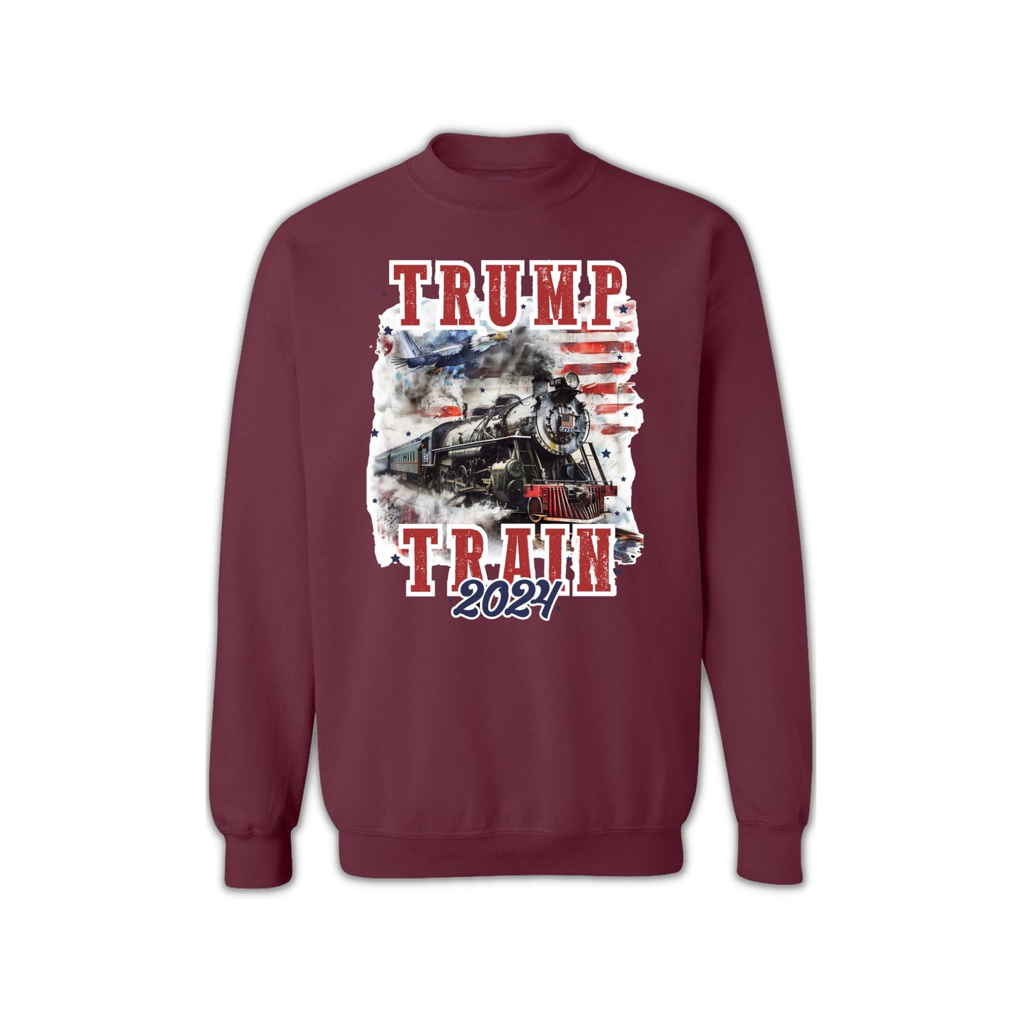 High Quality Trump Train 2024 Sweatshirt – Unisex Patriotic Apparel, Made in USA