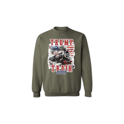 High Quality Trump Train 2024 Sweatshirt – Unisex Patriotic Apparel, Made in USA