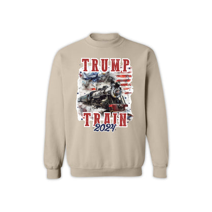 High Quality Trump Train 2024 Sweatshirt – Unisex Patriotic Apparel, Made in USA