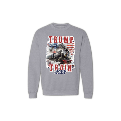 High Quality Trump Train 2024 Sweatshirt – Unisex Patriotic Apparel, Made in USA