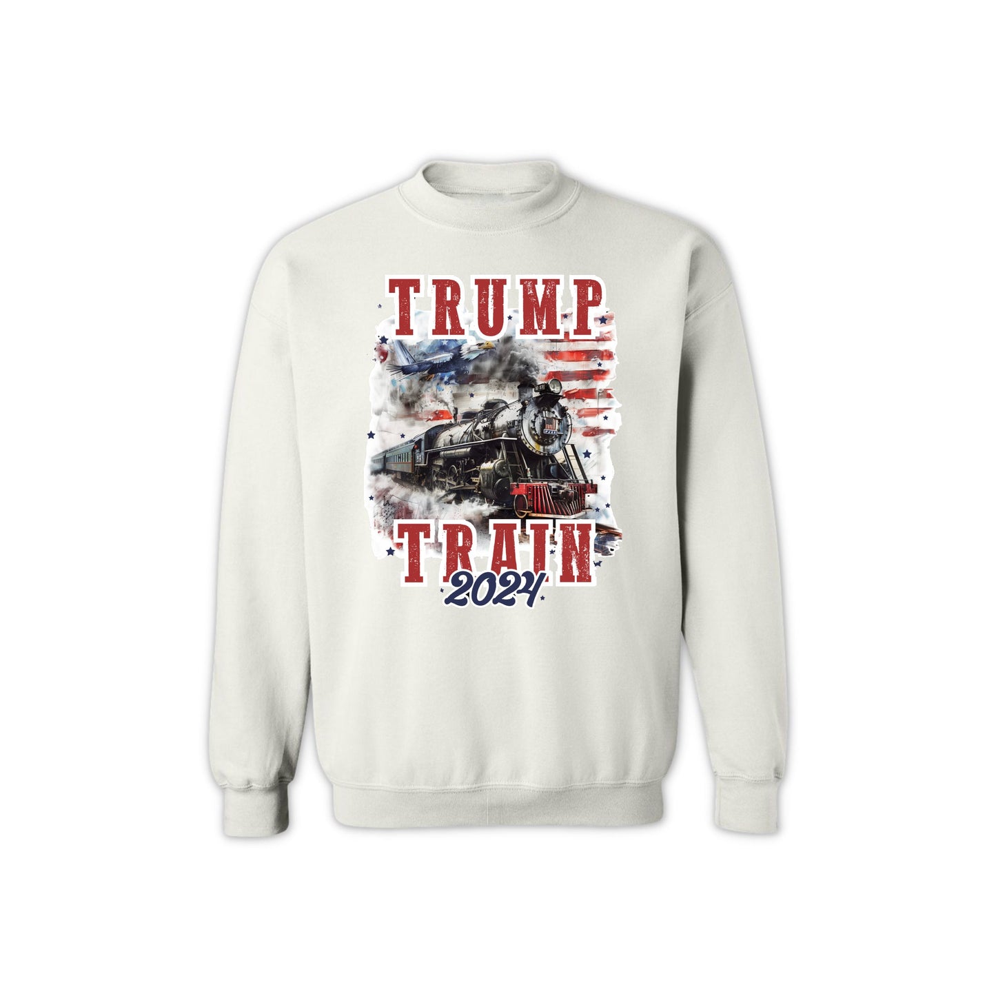 High Quality Trump Train 2024 Sweatshirt – Unisex Patriotic Apparel, Made in USA