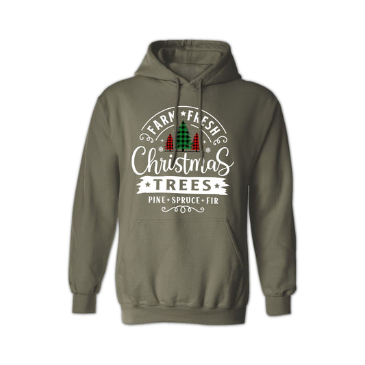 Plaid Christmas Tree Hoodie for Women & Men - Cozy Holiday Hoodie - Festive Buffalo Plaid Sweater