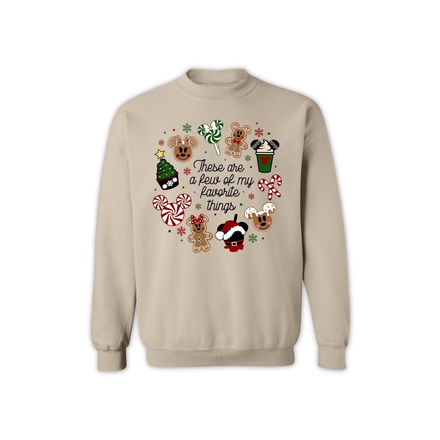 Christmas Gingerbread and Peppermint Sweatshirt for Women & Men – Holiday Graphic Pullover