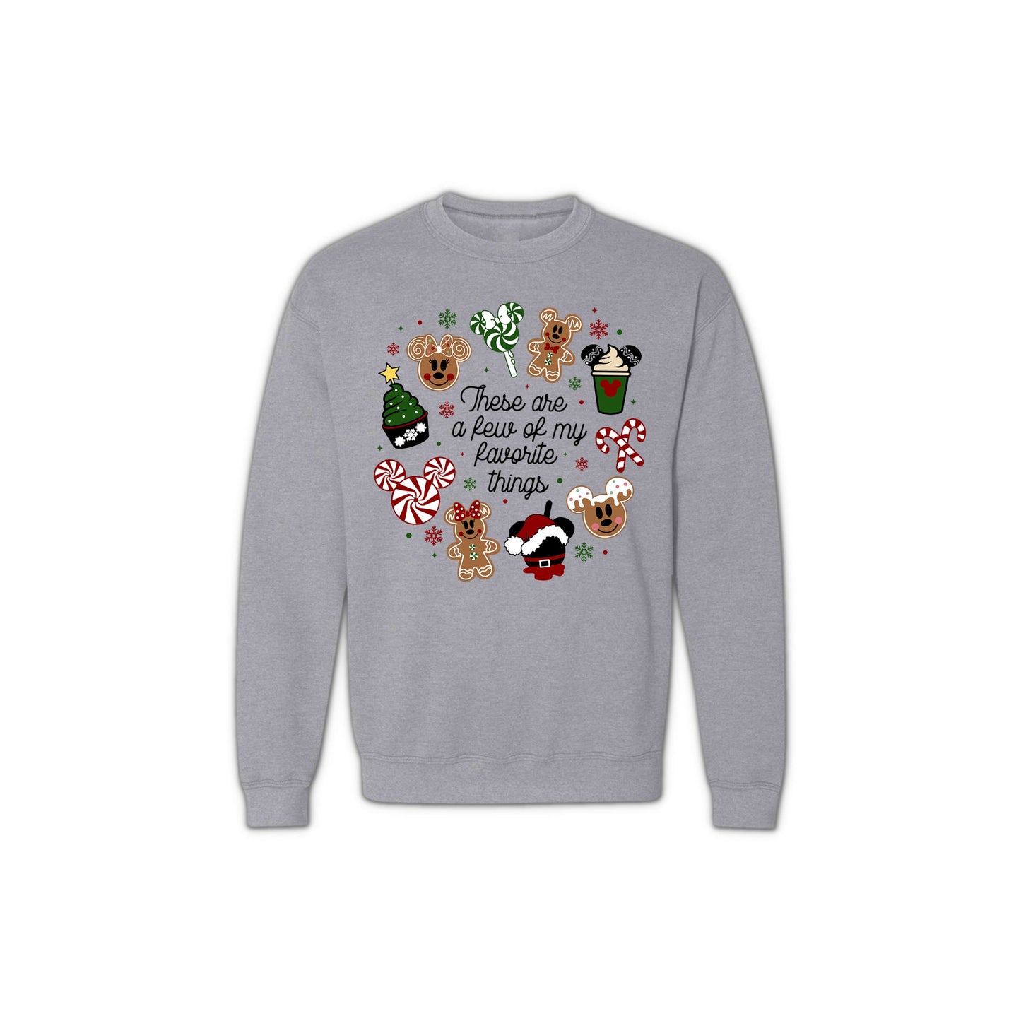 Christmas Gingerbread and Peppermint Sweatshirt for Women & Men – Holiday Graphic Pullover