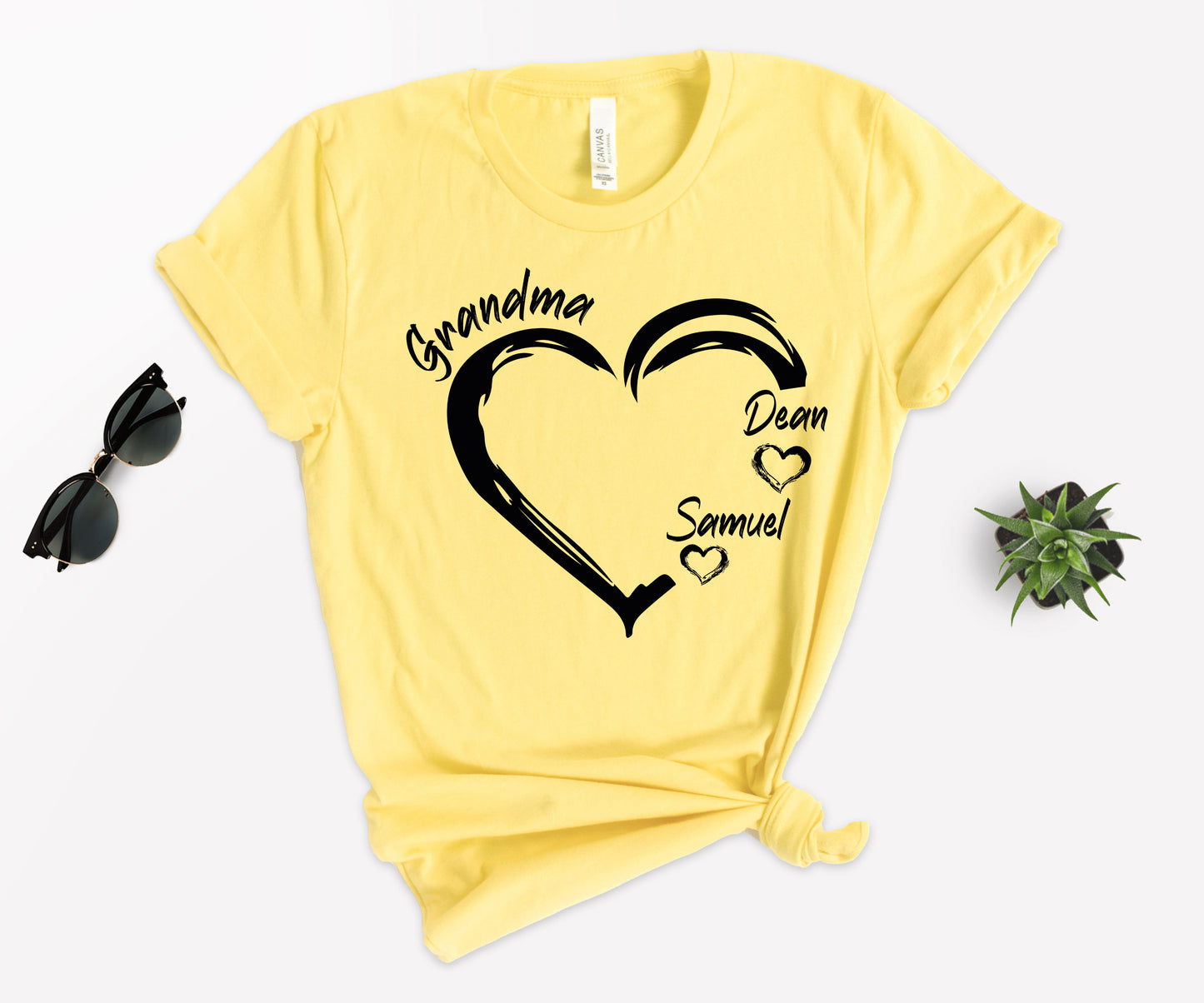 Grandma Heart Shirt, Grandkids Name Shirt, Custom Grandma Shirt-newamarketing