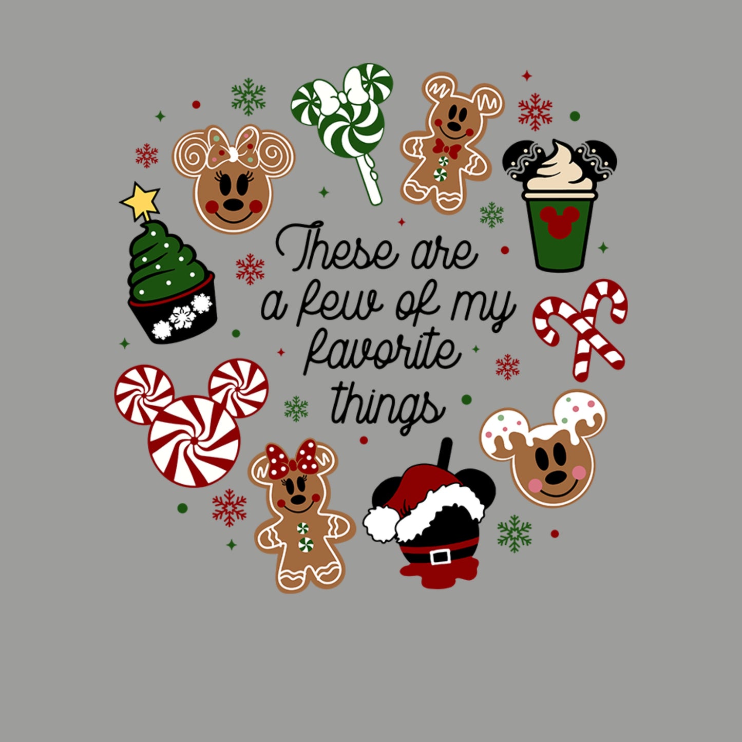 Christmas Gingerbread and Peppermint Sweatshirt for Women & Men – Holiday Graphic Pullover