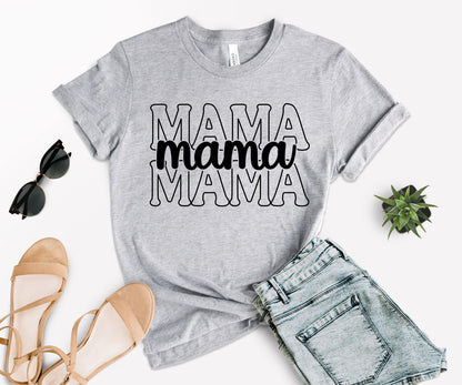 Stacked Font Mama Shirt, Retro Mama Shirt, Custom Mama Shirt-newamarketing