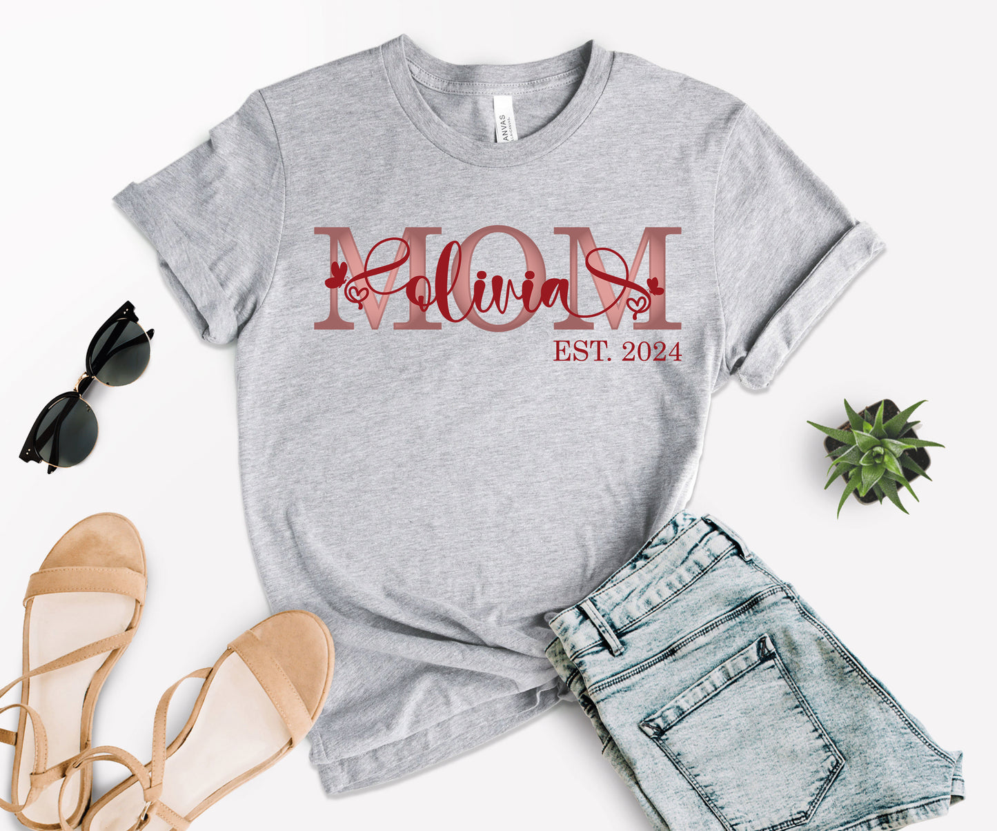 Custom Mother's Day Shirt, Mom Est Shirt, Customized Mom Shirt-newamarketing