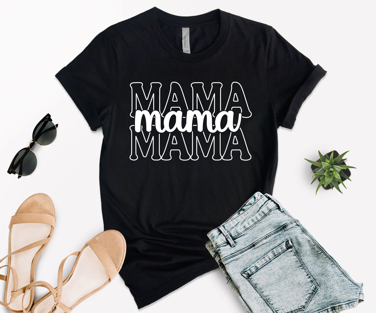 Stacked Font Mama Shirt, Retro Mama Shirt, Custom Mama Shirt-newamarketing