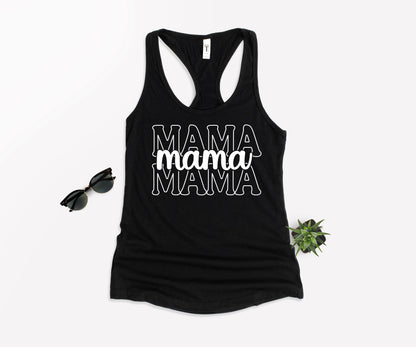 Stacked Font Mama Shirt, Retro Mama Shirt, Custom Mama Shirt-newamarketing