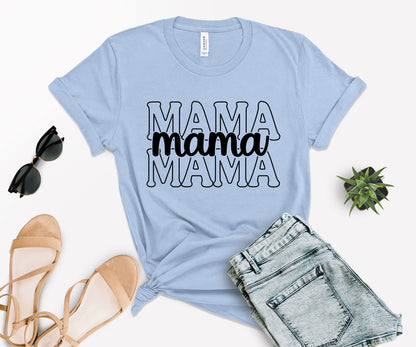 Stacked Font Mama Shirt, Retro Mama Shirt, Custom Mama Shirt-newamarketing