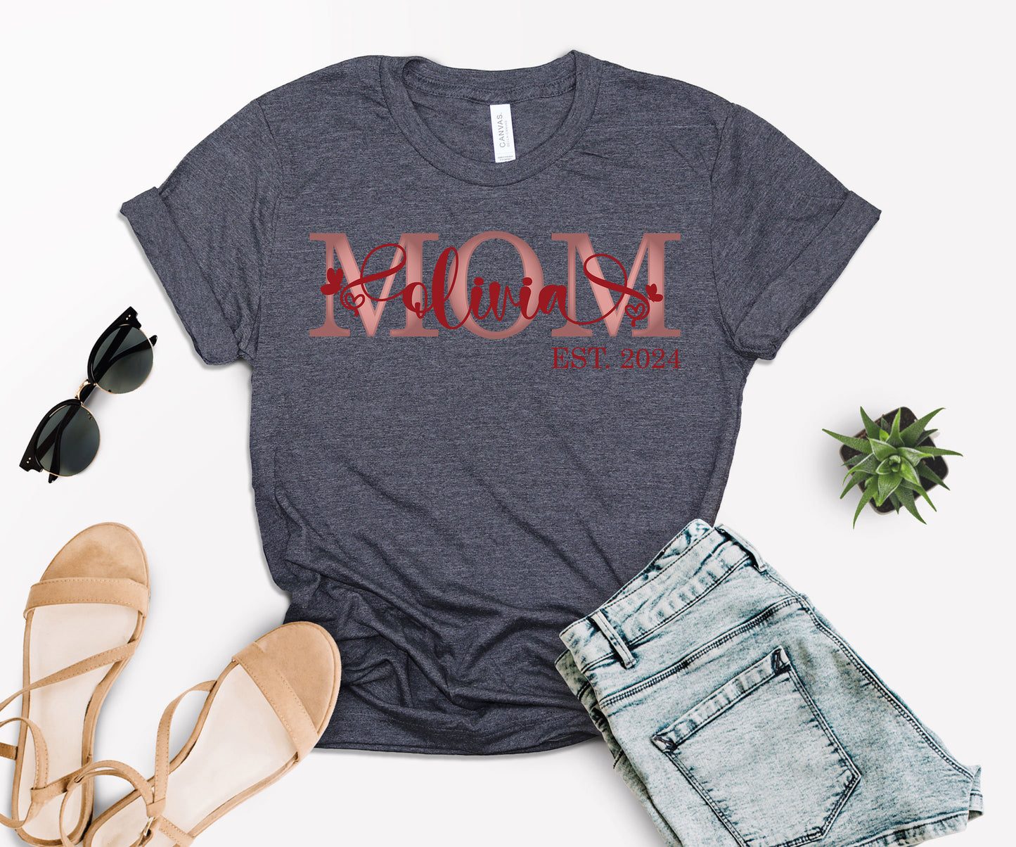 Custom Mother's Day Shirt, Mom Est Shirt, Customized Mom Shirt-newamarketing