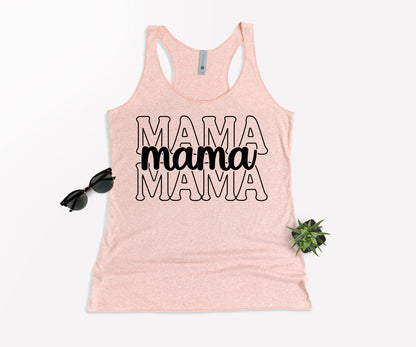 Stacked Font Mama Shirt, Retro Mama Shirt, Custom Mama Shirt-newamarketing