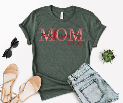 Custom Mother's Day Shirt, Mom Est Shirt, Customized Mom Shirt-newamarketing