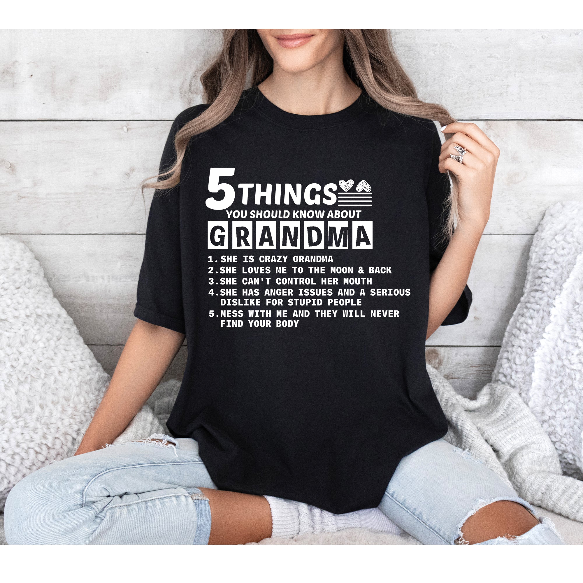 Comfort Color T Shirts 5 Things about My Grandma Tee Funny Grandma Tee Newa Marketing