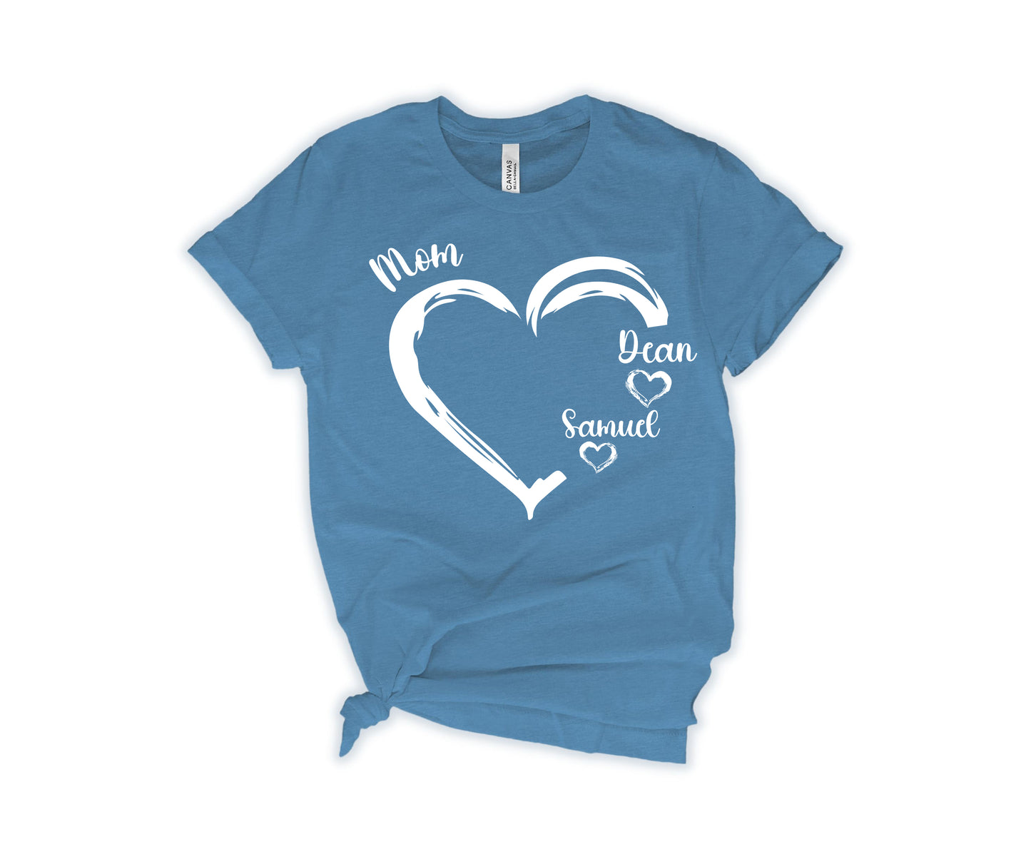 Personalized Mom Shirt, Mom Heart Shirt, Mom Shirt with Kids Name-newamarketing