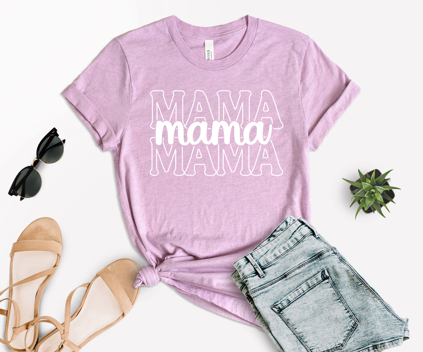 Stacked Font Mama Shirt, Retro Mama Shirt, Custom Mama Shirt-newamarketing