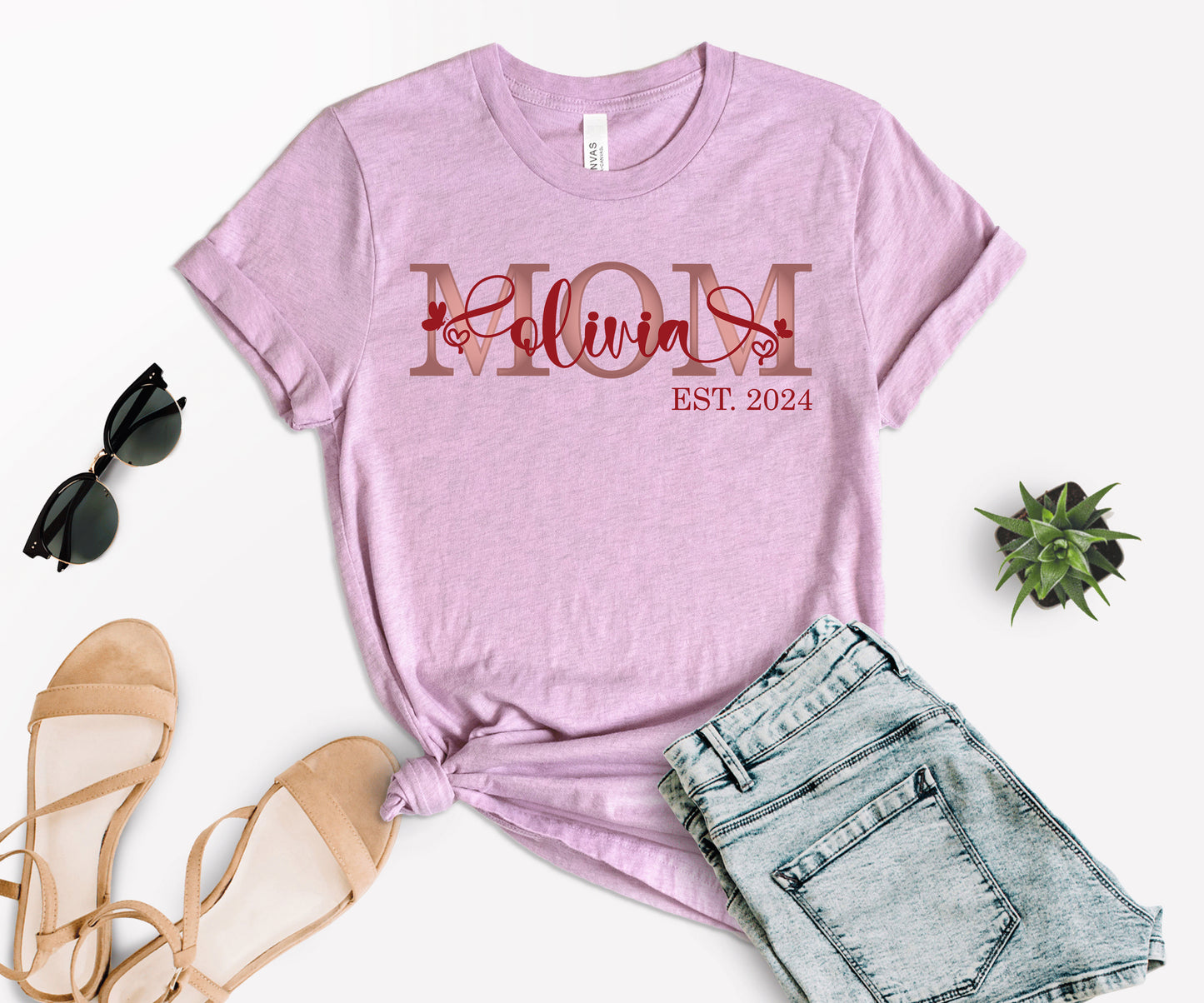 Custom Mother's Day Shirt, Mom Est Shirt, Customized Mom Shirt-newamarketing