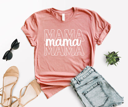 Stacked Font Mama Shirt, Retro Mama Shirt, Custom Mama Shirt-newamarketing