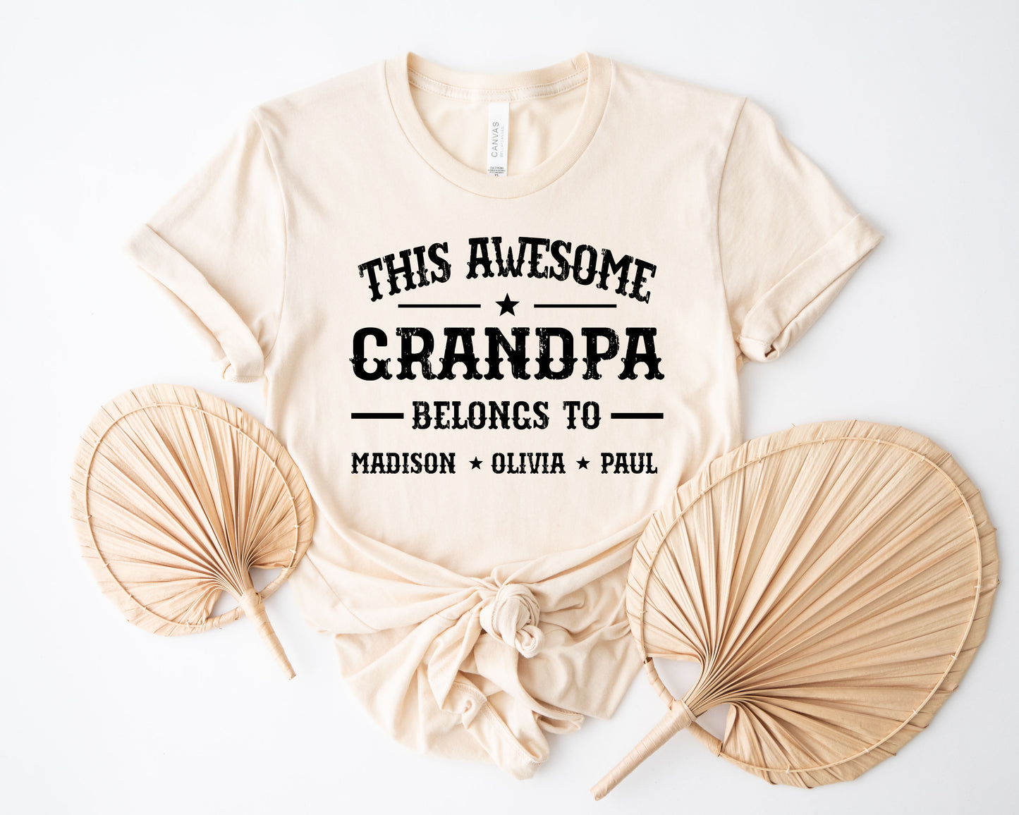 This Awesome Belongs to Shirt, Dad Shirt with Kids Names, Custom Dad Tee-newamarketing