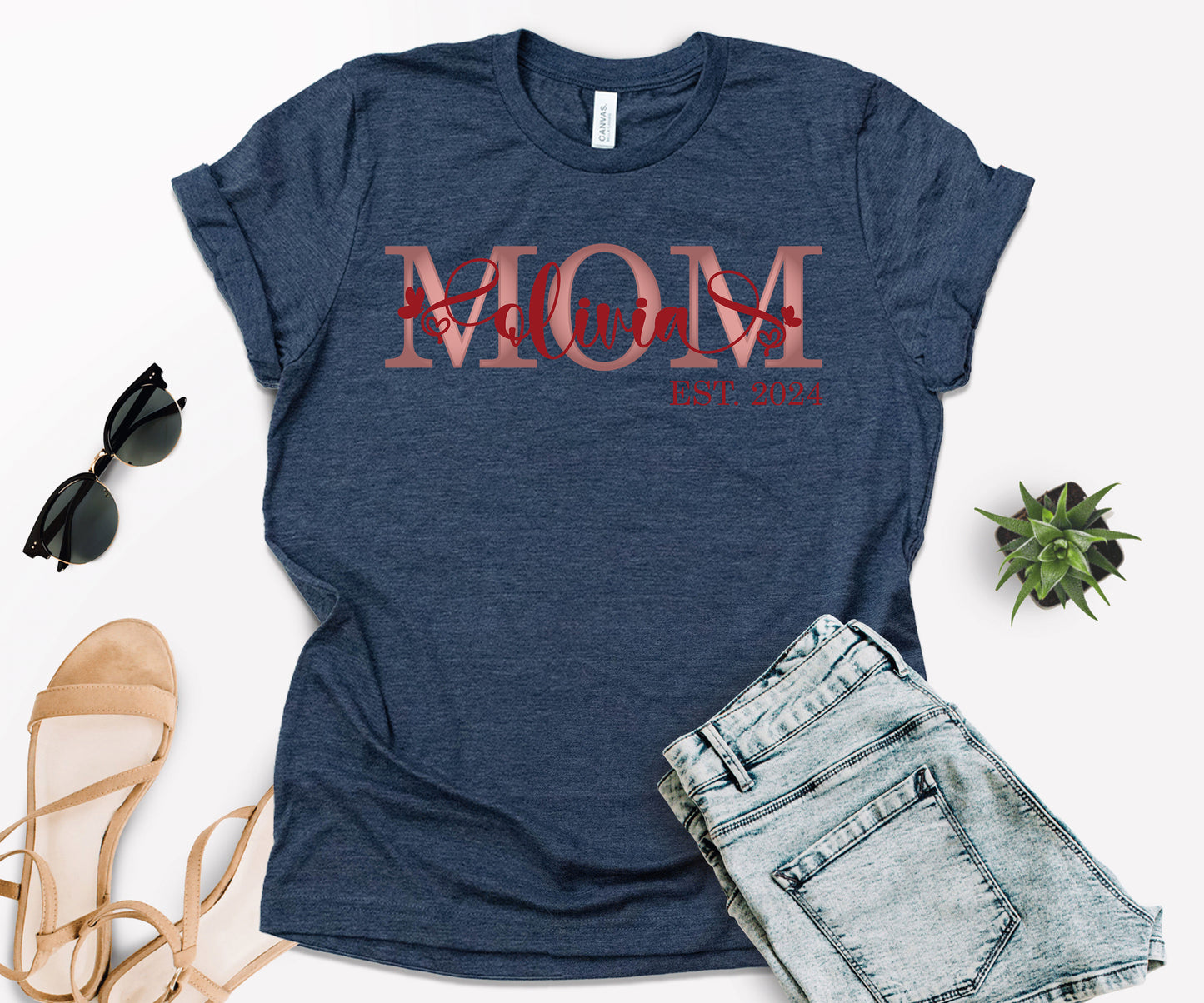 Custom Mother's Day Shirt, Mom Est Shirt, Customized Mom Shirt-newamarketing