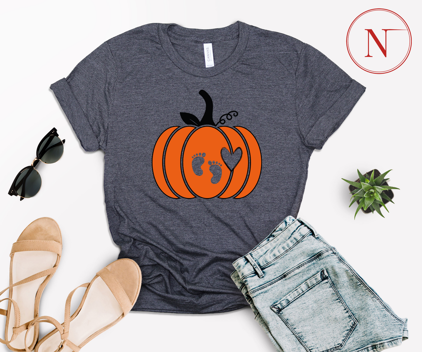 Pumpkin Shirt, Halloween Costume, Pumpkin Spice Gender Reveal, Mom T-Shirt