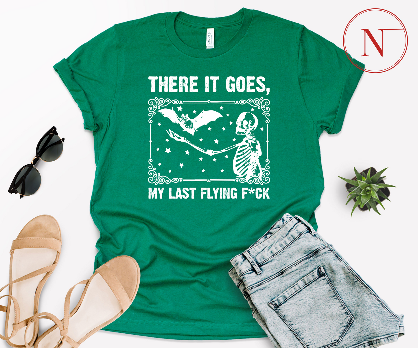 There It Goes My Last Flying Fuck Shirt, Sarcastic Skeleton T-Shirt Funny Sayings Tee, Disney, Halloween, Party, Shirt, Disney World, Tee, Maleficent, Graphic, T-Shirt, high-quality, Made in the USA, mom, mother, father, dad, family, cotton, holiday, trip, vacation, adult, youth, toddler shirt, baby onesie, kids- newamarketing, ewa marketing, DTF Printing, DTF Delaware, DTF Transfer By Size