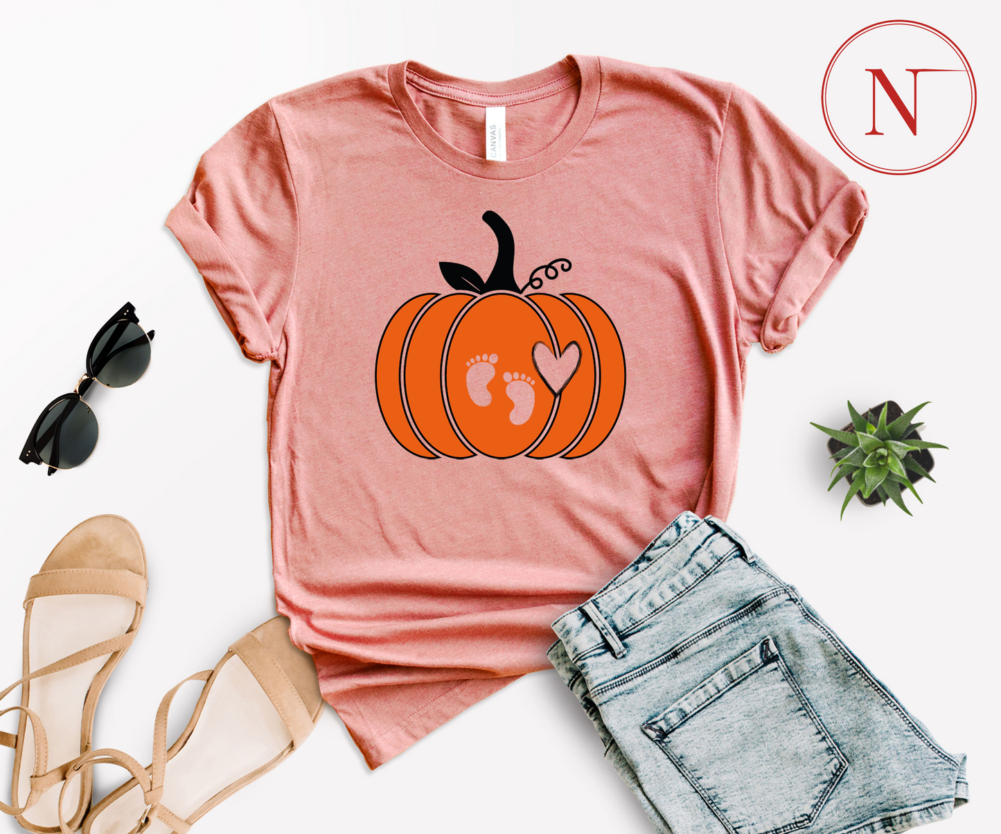 Pumpkin Shirt, Halloween Costume, Pumpkin Spice Gender Reveal, Mom T-Shirt