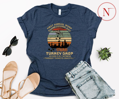 First Annual WKRP Thanksgiving Day Turkey Drop T-Shirt, Funny Thanksgiving Shirt