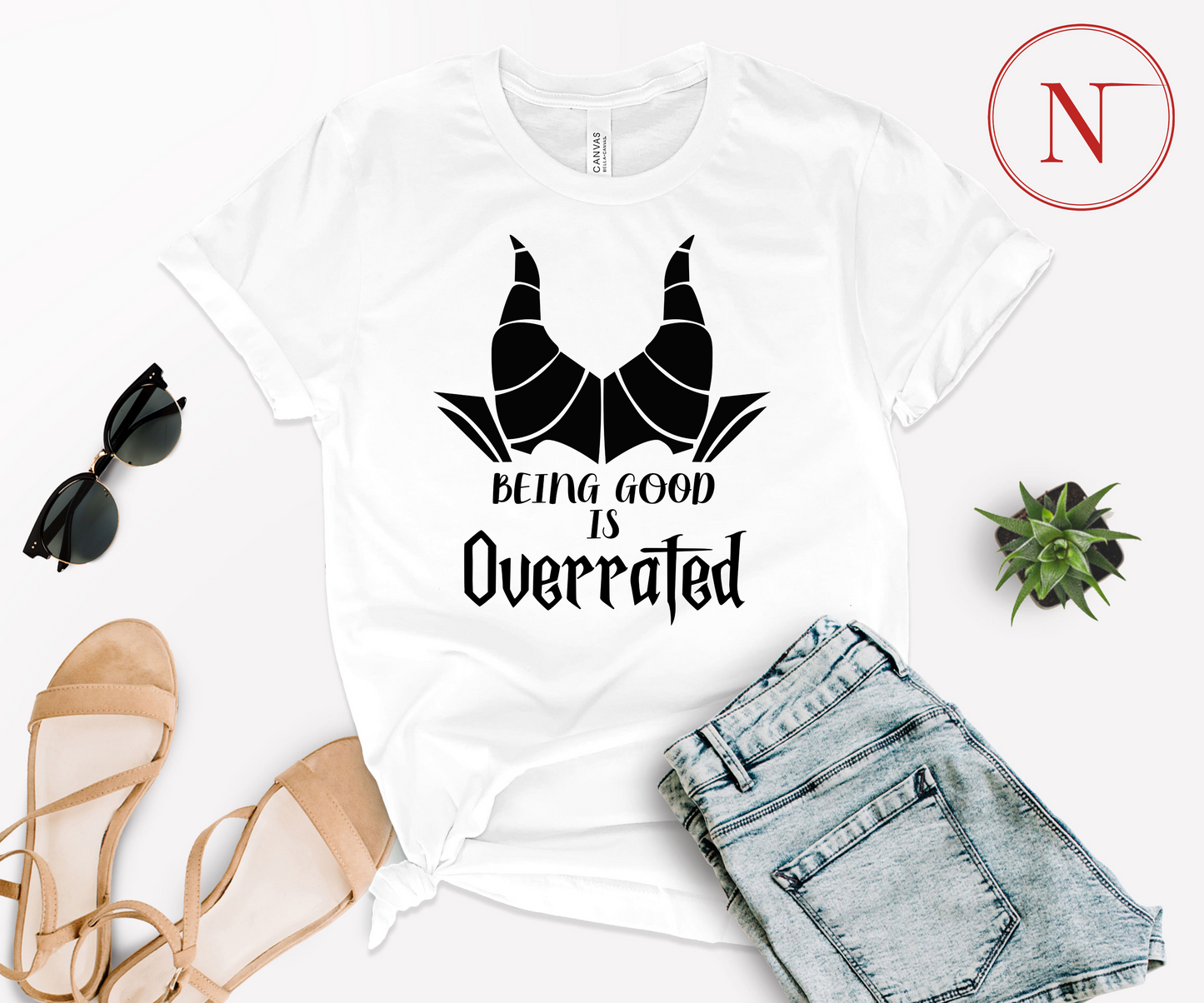 Being Good is Overrated Shirt, Disney Villains Halloween T-Shirt, Maleficent Tee, Sarcastic Skeleton T-Shirt Funny Sayings Tee, Disney, Halloween, Party, Shirt, Disney World, Tee, Maleficent, Graphic, T-Shirt, high-quality, Made in the USA, mom, mother, father, dad, family, cotton, holiday, trip, vacation, adult, youth, toddler shirt, baby onesie, kids, Newa Marketing, newamarketing, DTF Transfer by size, Direct to film, DTF Delaware